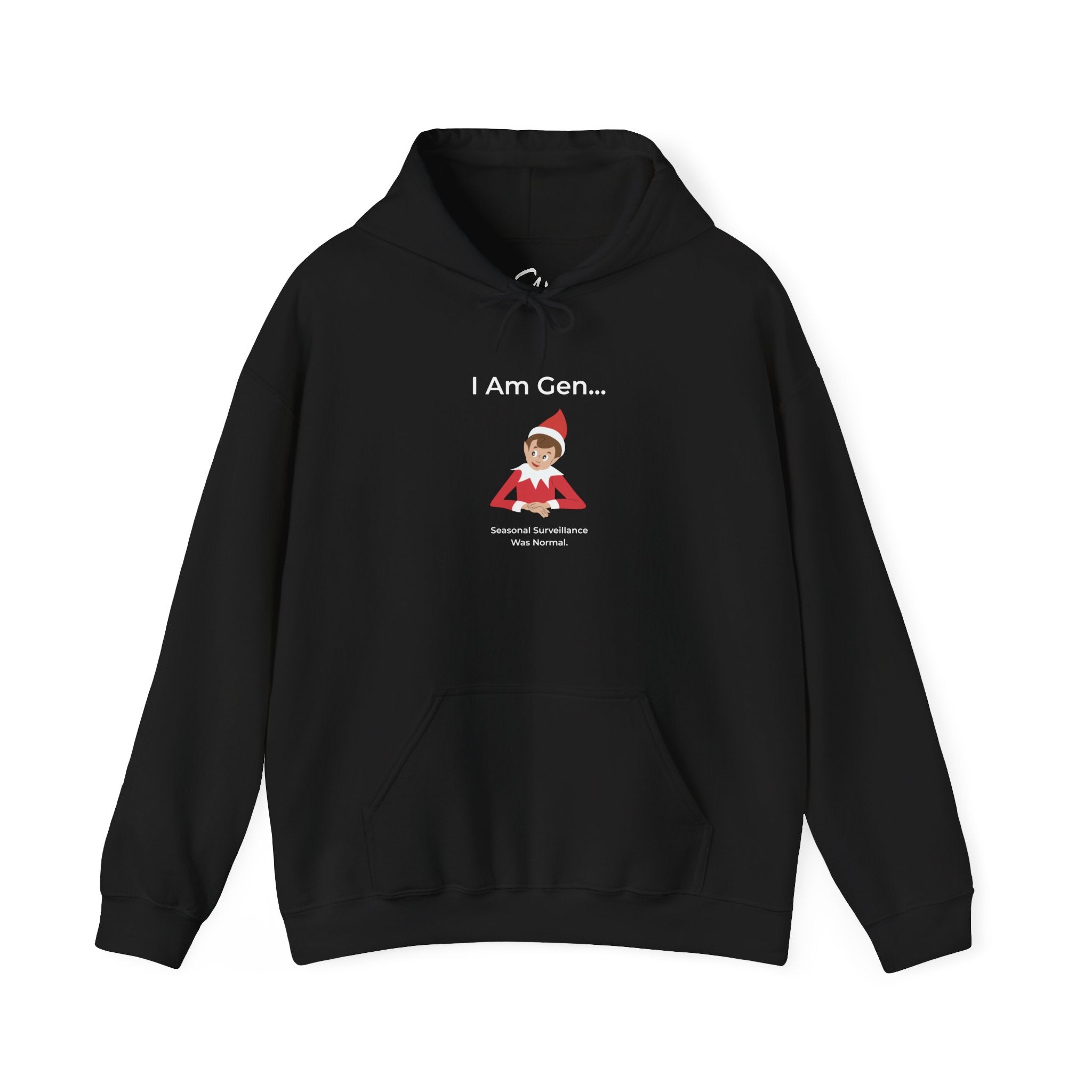 "I Am Gen..." Christmas Hoodie | Gen Z Elf Surveillance Sweatshirt | Holiday Humor Pullover Gift