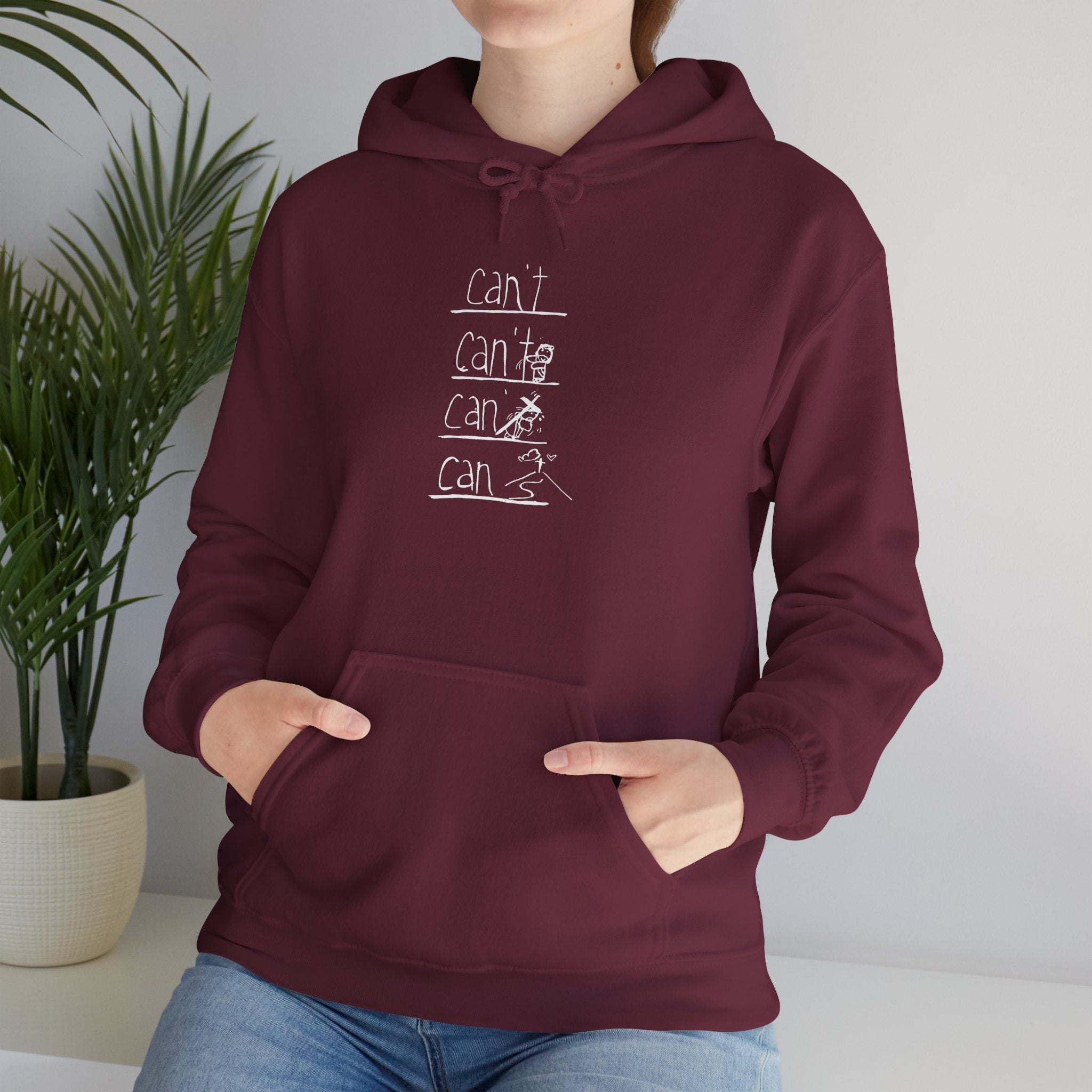 "Can't to Can" Christian Hoodie | Jesus Takes the Cross Sweatshirt | Faith Motivational Pullover Gift