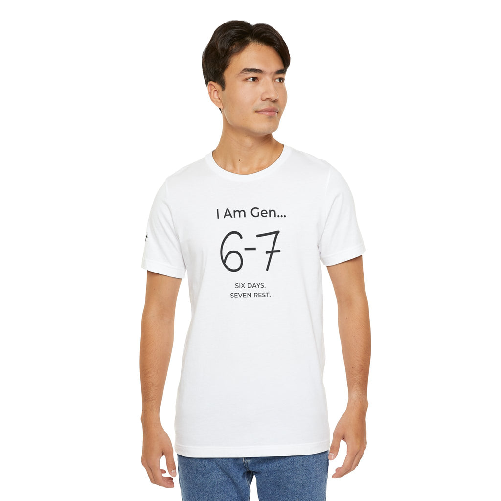 6-7 SIX DAYS. SEVEN REST. T-Shirt | Season1+ Minimalist Scripture Tee