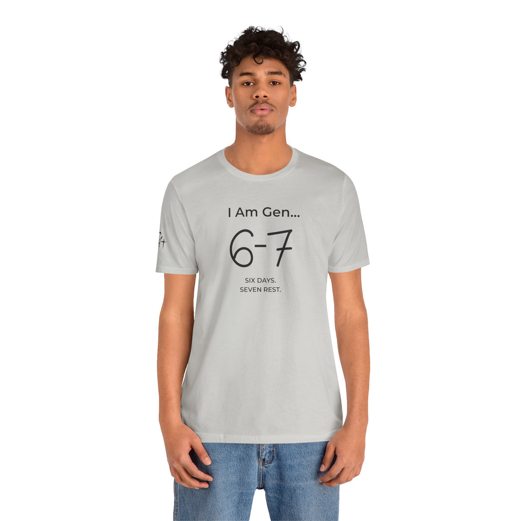 6-7 SIX DAYS. SEVEN REST. T-Shirt | Season1+ Minimalist Scripture Tee