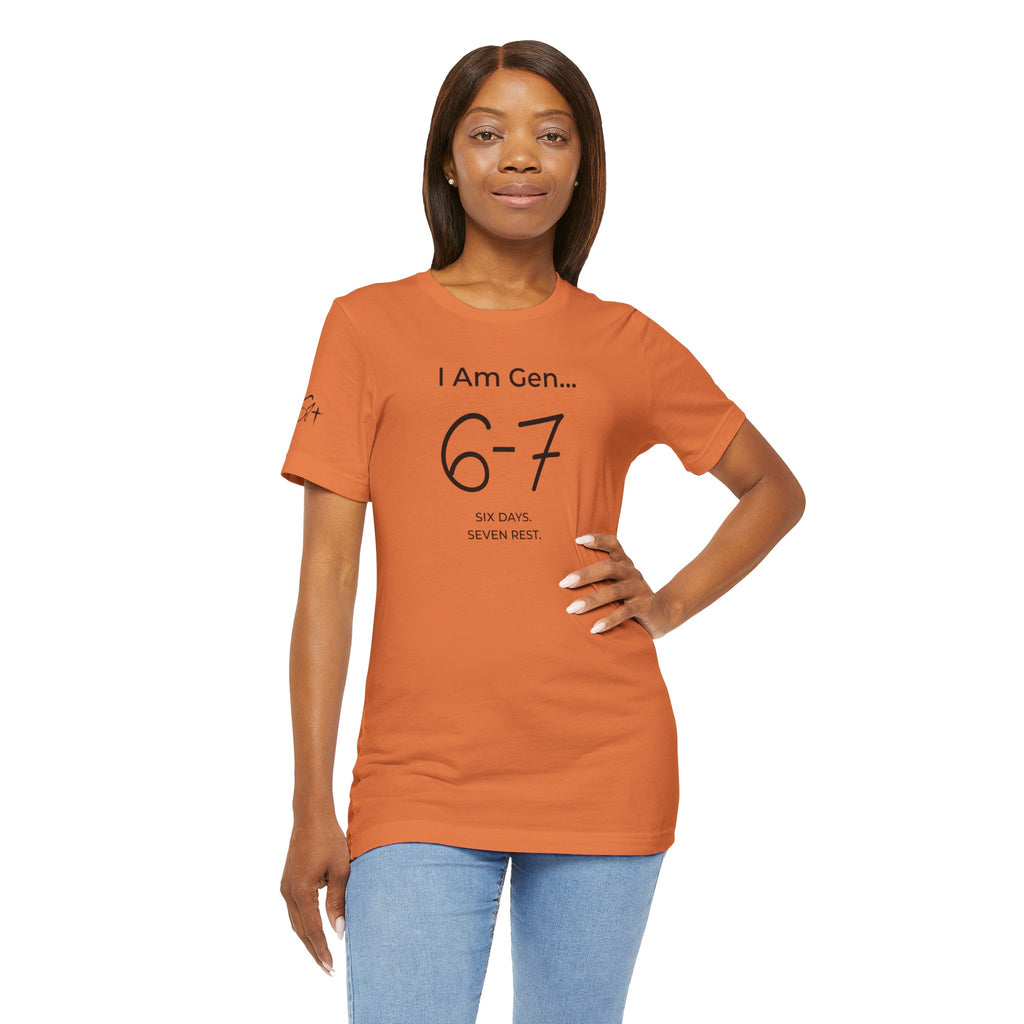 6-7 SIX DAYS. SEVEN REST. T-Shirt | Season1+ Minimalist Scripture Tee