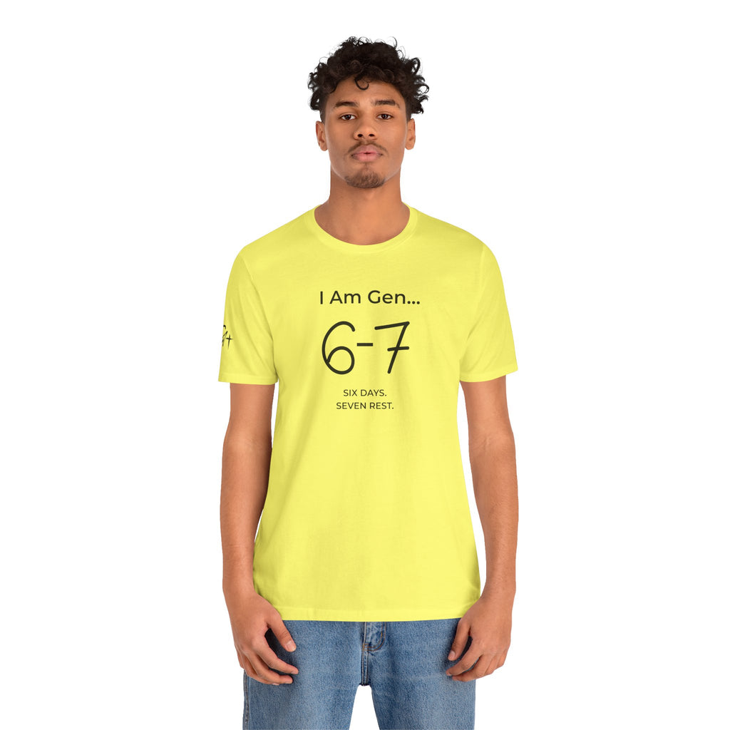 6-7 SIX DAYS. SEVEN REST. T-Shirt | Season1+ Minimalist Scripture Tee