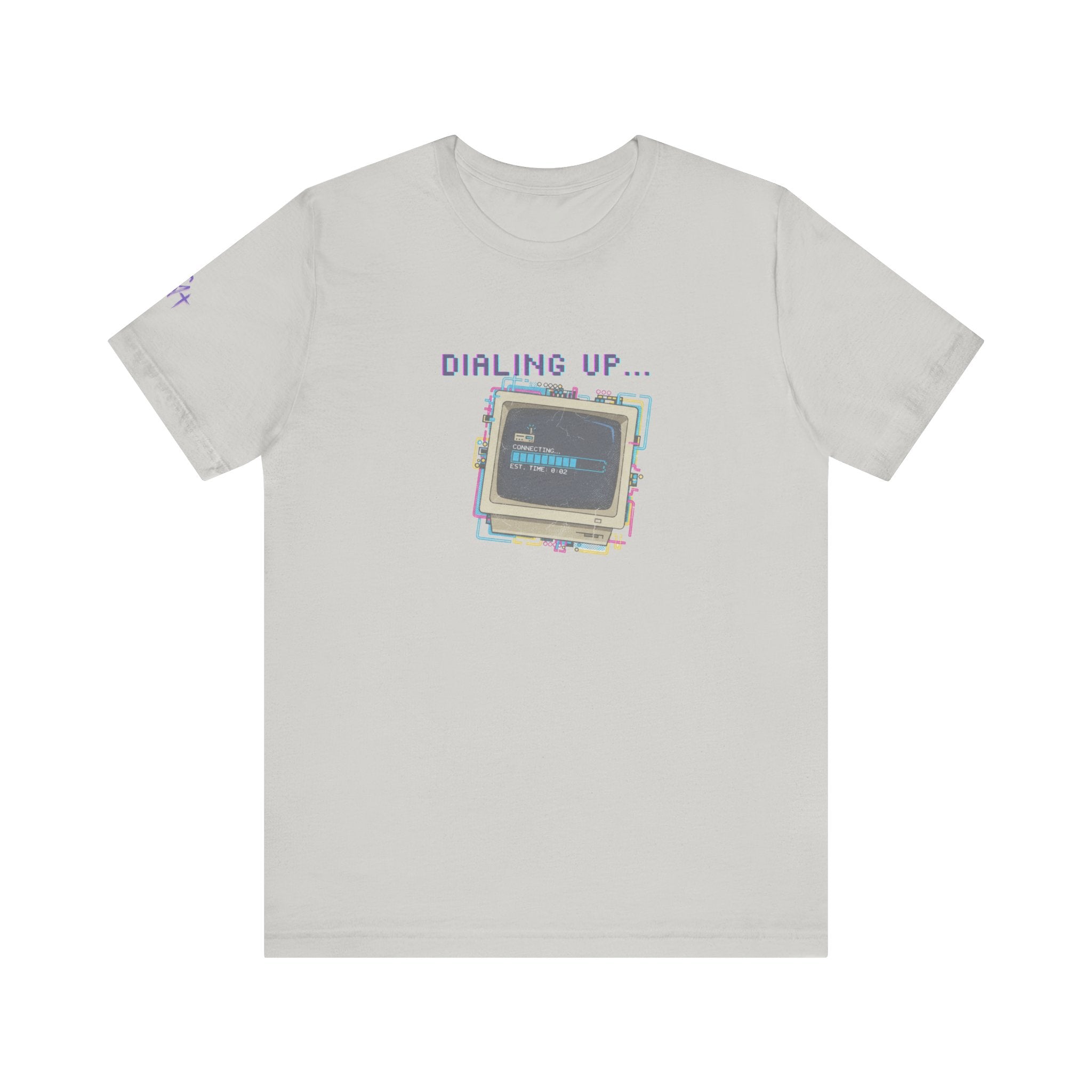 "Dialing Up..." Retro Computer T-Shirt | 90s PC Nostalgia Tee | Glitch Art Aesthetic Shirt | Branded s1+ Sleeve Logo