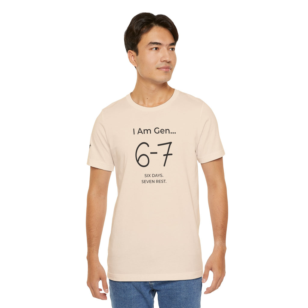 6-7 SIX DAYS. SEVEN REST. T-Shirt | Season1+ Minimalist Scripture Tee