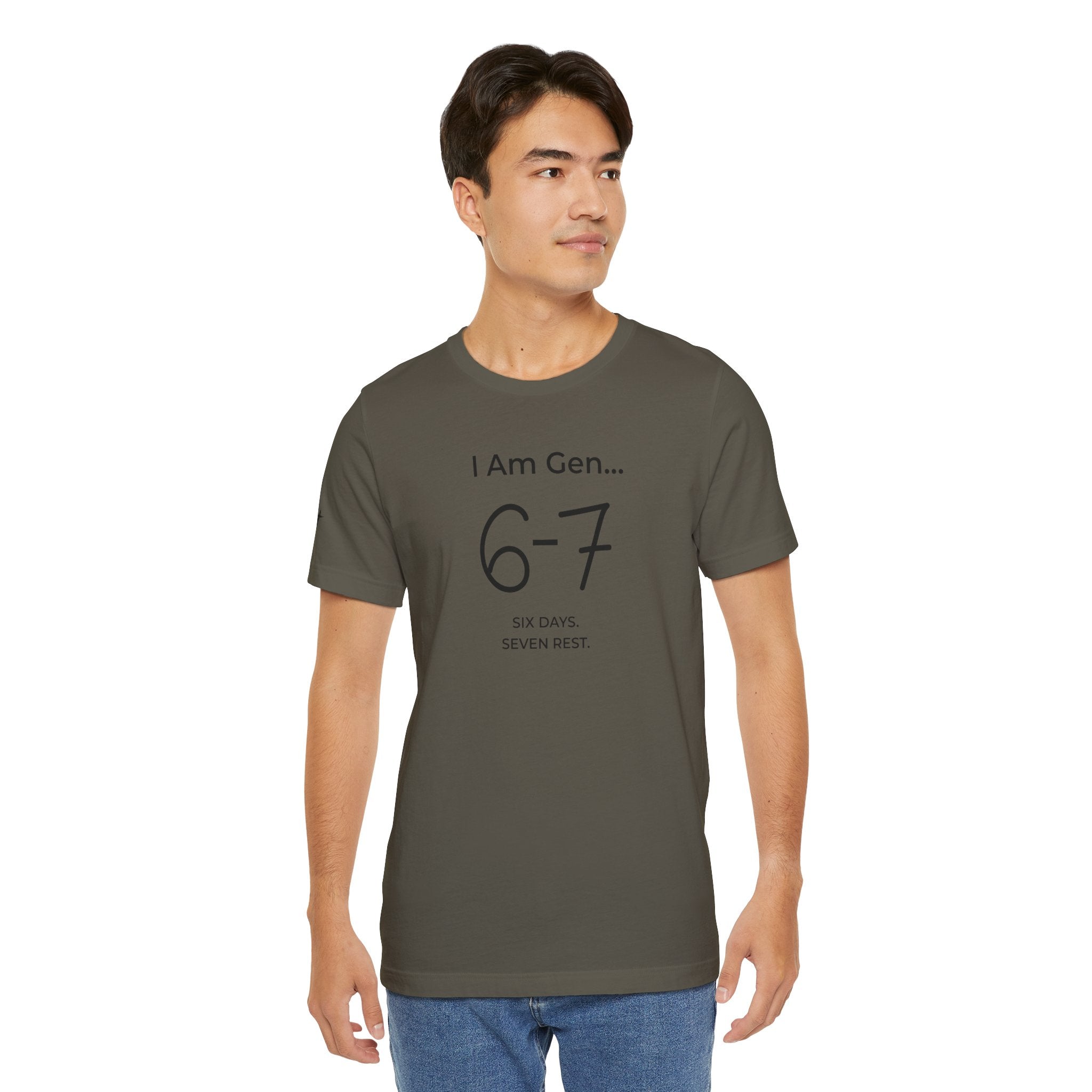 6-7 SIX DAYS. SEVEN REST. T-Shirt | Season1+ Minimalist Scripture Tee