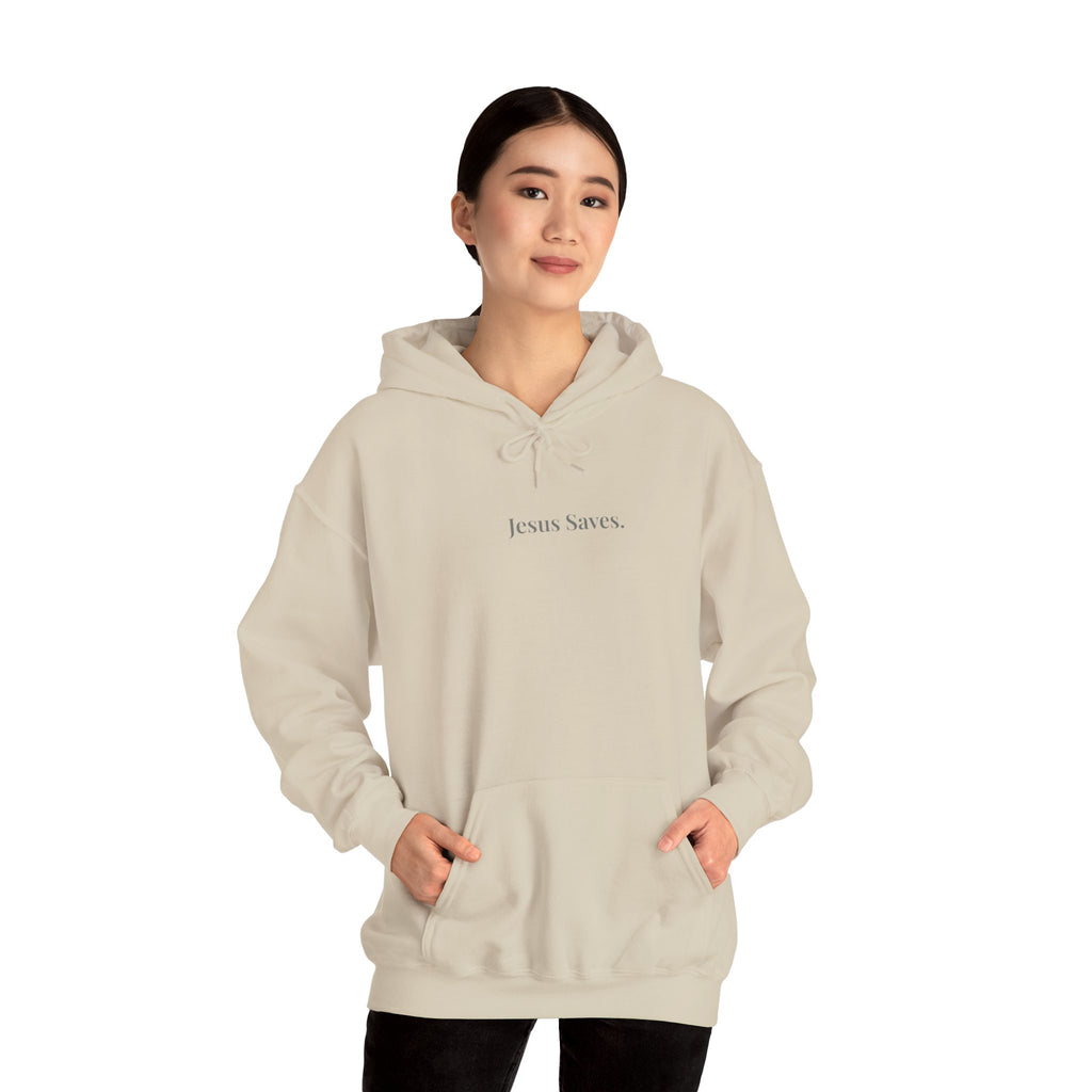 Romans 5:8 Cross and Vine Hoodie | Season1+ Christian Scripture Pullover | Christ Died For Us