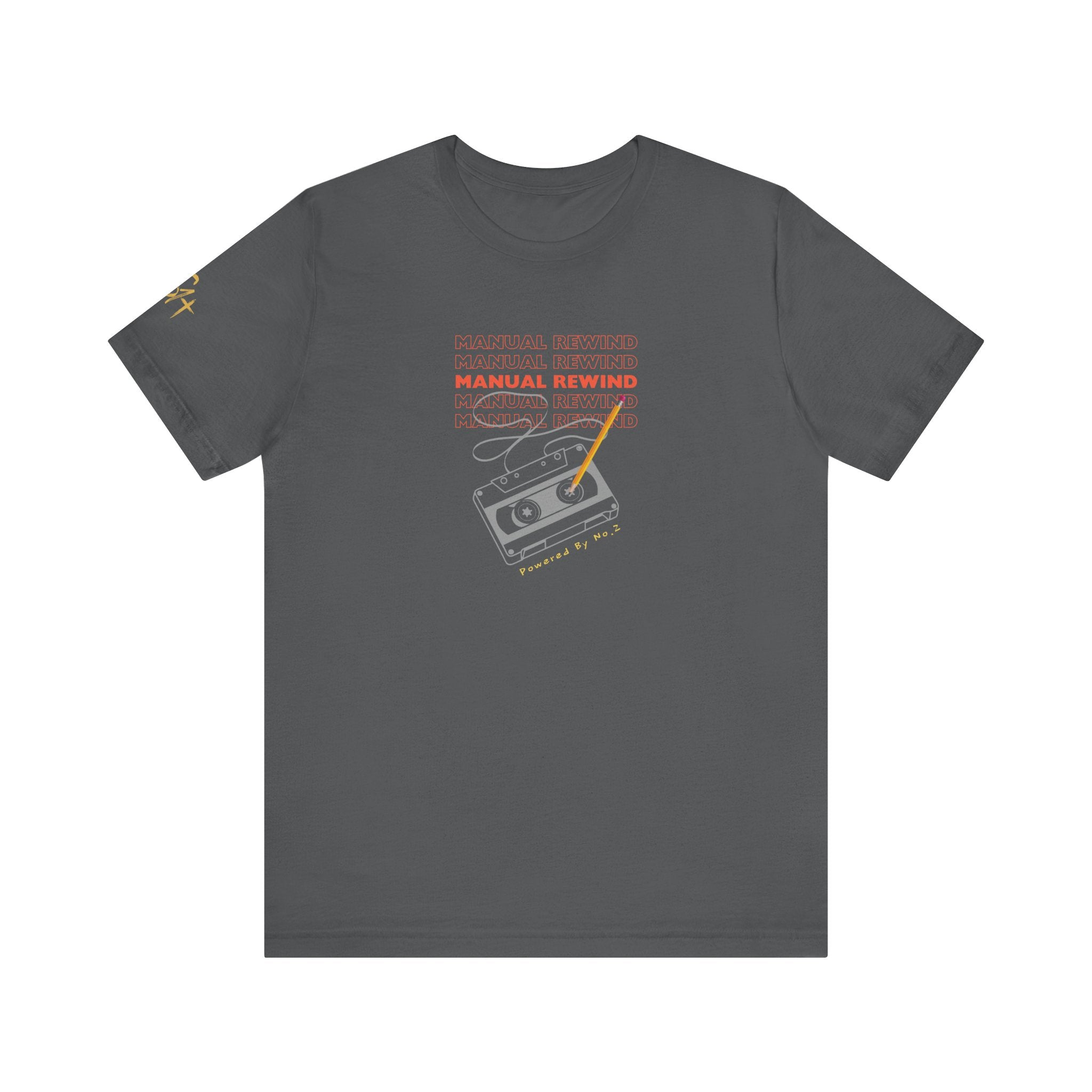 Manual Rewind T-Shirt | Cassette Tape & Pencil Nostalgia Tee | Powered By No. 2 | Bella Canvas 3001 | Season1+