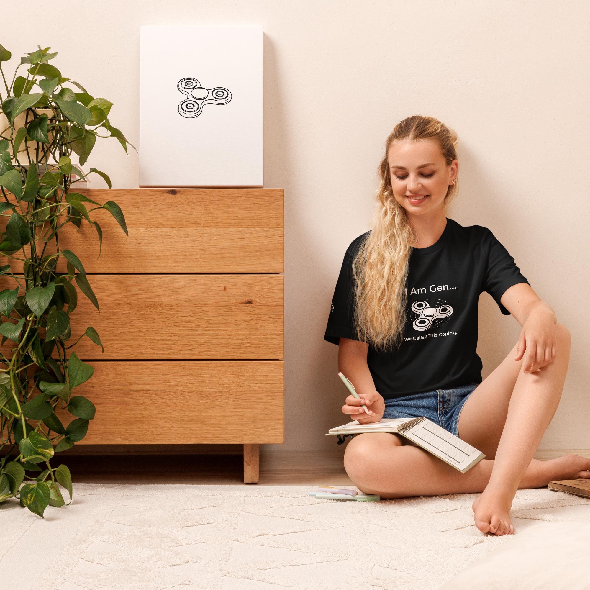 I Am Gen… Fidget Spinner T-Shirt | Gen Z Nostalgia Tee | Minimalist Memory Graphic | Bella Canvas 3001 | Season1+